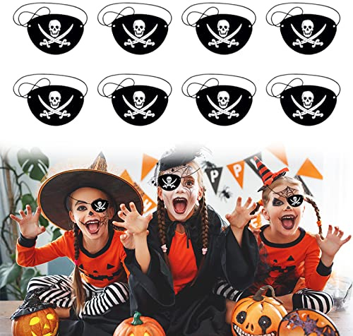 Piraten Augenklappen,Pirate Eye Patches,Augenklappe,Augenklappe Pirat,Augenklappen Piratenparty,Augenklappe Pirat Erwachsene,Piraten-Augenklappen,for Halloween Pirate Theme Party,8 Pieces