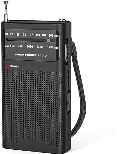 Tendak Radio Portable, AM(MW)/FM Radio a Pile, Transistor Radio de Poche avec Excellente Réception, Excellente Qualité Sonore, Mini Radio Portable(AA) - Noir