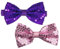 CHENGZI Einfarbige Pailletten Fliege - Reflektierende Party Zubehör Mit Perlen Inlay Für Performance (PURPLE+PINK)