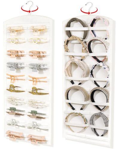OAOLEER Haarklammer-Organizer, doppelseitiger Haarspangen-Organizer, Aufbewahrung für Mädchen und Frauen, hängende Klauen-Clip-Halter, Haarspangenhalter für Schrank, Wand, Tür, Zimmer, Schmuckgeschäft