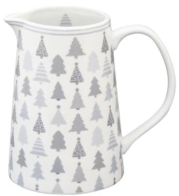 Krasilnikoff - Kanne, Krug JU386 - Christmas Trees - Porzellan - Höhe: 15 cm - 800 ml