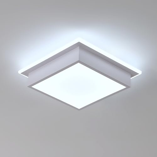 LED Lámpara de Techo Moderna, 34W 3825LM Plafón LED Techo Cuadrado, Luz de Techo Blanca Moderno para Dormitorio Cocina Sala de Estar Pasillo, Blanco Frío 6500K, 30CM