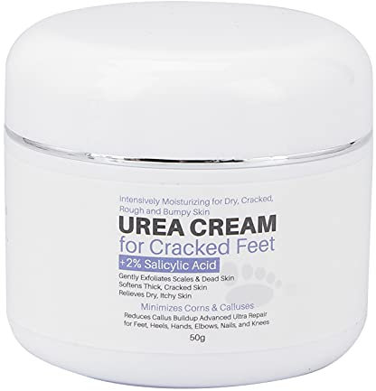 UreaCreme, Crème pour les Pieds Anti-callosités 50 Ml Crème pour les Pieds Crème pour les Mains à L'acide Salicylique pour les Pieds, les Coudes, les Ongles et les Genoux Secs et