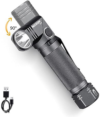 COSMOING 1300 Lumens Rechargeable Magnetic Flashlight, 6 Modes LED 90 Degree Flashlight Twist IP65 Waterproof High Bright EDC Pocket Torch, Tactical Flashlight for Camping, Emergency, Repair, Outdoor