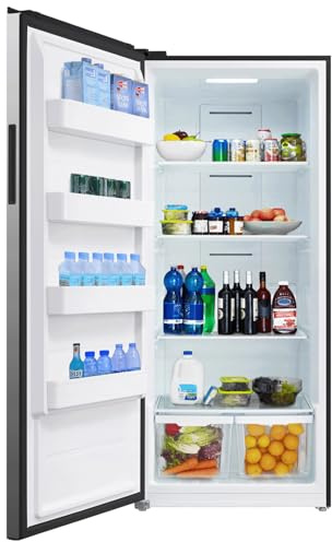 SMETA 21 Cu. Ft Freezer Upright, Stand Up Convertible All Refrigerator with Glass Shelves, Frost Free, Energy Saving, Led Light, Deep Tall Freezers Freezerless for Garage, Kitchen, Home, Office
