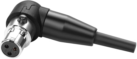 QIANRENON 90° Winkel Mini XLR Löten Adapter Mikrofon Buchse Vergoldete 3Pin Mini XLR Buchse Rechter Winkel Gelöteter Anschluss Mini XLR Geschweißter Gebogener Stecker, für DIY/Reparatur Mini XLR