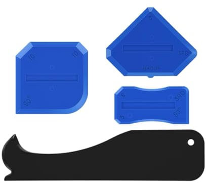 NestNook Juego de 4 herramientas para quitar y terminar selladores de silicona, herramienta raspadora de plástico para trabajos en azulejos de cocina, pisos, para quitar lechada y calafatear