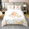 Loussiesd Fuchs Bettbezug Set Honigcomb Fuchs Bettwäsche Set 135x200cm 100% Baumwolle Rosa Floral Fuchs Betten Set für Jungs Mädchen Geometrisch Honigcomb Hexagon Bettdeckenbezug Mit 1 Kissenbezug