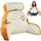 Reading Pillow for Bed Lovely 2 In 1,Back Support Cushion with Arms Detachable Backrest Support Pillow Cuddle Cushion for Bed,Back Gaming Pillow Reading Back Support Pillow (Ice Bean(L), Toast)