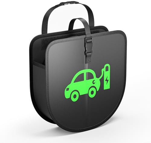 EVJUICION Sac de Rangement pour Chargeur Voiture Electrique, pour Câble de Chargement de Voiture, avec Velcro, Peut être Fixé à l'arrière du Siège