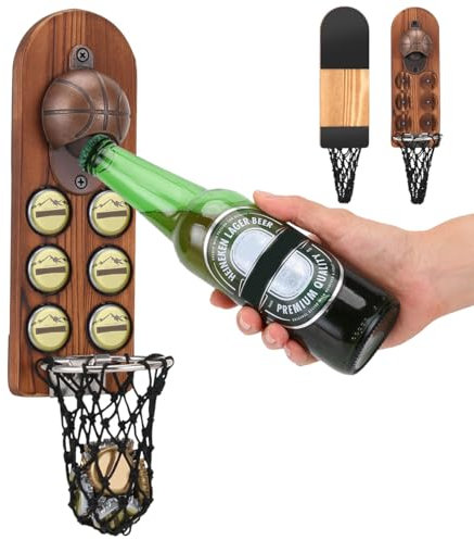 Décapsuleur mural, décapsuleur avec récipient de récupération, décapsuleur magnétique pour l'intérieur et l'extérieur, idée de cadeau unique pour hommes, cadeaux de Noël, accessoires de bar pour la