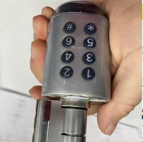 Ruveno Verrou intelligent, serrure de porte électronique à empreintes digitales, longueur du cylindre réglable pour porte de 35 à 60 mm, accès sans clé 5 en 1 : empreinte digitale, clé, code, carte,