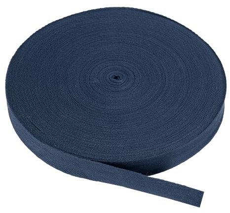 PATIKIL Baumwollköperband Baumwoll-Twillband 25mm (1) 50 Yards Baumwollband Schrägband Herringbone Webbing Trim für Nähen Geschenkverpackung Handwerk DIY Marineblau