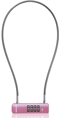 UP Security Cable Combination Refrigerator Lock, Combo Pad Locks for Outdoor, Fence Gate, Travel Suitcase, Thin Cable Lock with Code, for Locker, Bike (23.6(60cm) Cable, Pink)