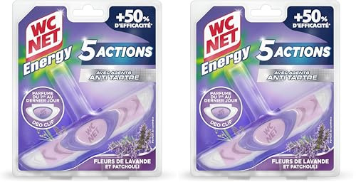 WC Net Energy Bloc Anti-tartre 5 Actions Lavande et Patchouli 38 g (Lot de 2)