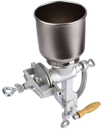 Smerigliatrice per erbe, smerigliatrice manuale per cereali in ghisa elettrolitica, macchina per farina di noci di mais a bilanciere lungo con dado di regolazione per utensili e