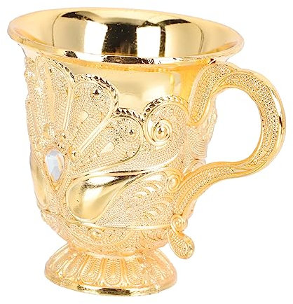 OKUMEYR 2 Pz Bicchiere Di Vino Antica Coppa Di Vino Bicchieri D'oro Decorazioni in Oro Bicchierini Alti Bicchieri Da Vino in Rilievo Bicchiere Per Bere Calici Da Vino Golden Metallo