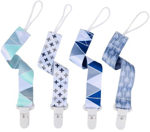 Catena portaciuccio per 4 pezzi, catena portaciuccio in poliestere, set di catene portaciuccio