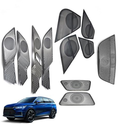 BIANRUN Lautsprecher Gitter Abdeckung für BYD Tang EV 2021-2025 Masche Dekorativ Kreis Schutz Auto Audio Dekorative Zubehör Schwarz,Horn-cover-12pcs