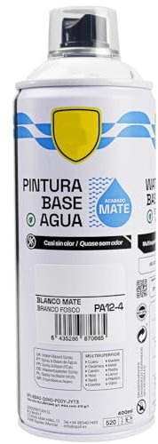 various - Pintura Spray Base Agua 400ml,Ecológica y Sin Olor,Para Muebles,Metal,Plástico y Madera,Colores Duraderos,Cobertura Uniforme - Blanco Mate,1 unidad
