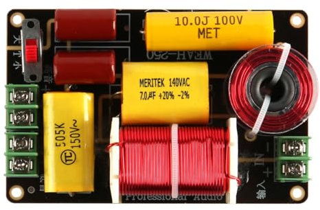 VOANZO 2-Wege-Frequenzweiche für Lautsprecher, 250 W 4-12 2-Wege-Hoch-Tief-Frequenzweiche für Lautsprecher, HiFi-Lautsprecher-Frequenzweiche