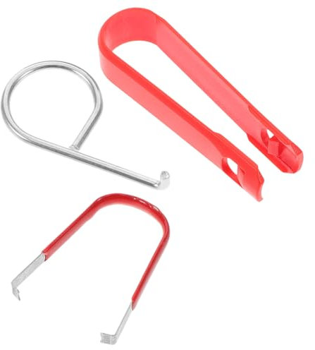 MUCKLILY 3stücke Teiliges Radbolzenkappen Entferner Set Aus Metall Mit Rotem Nylonclip Vielseitiges Tragbares Auto Radmuttern Abzieher Werkzeug Für Radschraubenkappen Und Radnabenabdeckunge