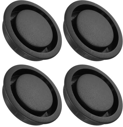 PATIKIL Round Vent Cover 50mm/2, 4 Pcs Plastic Soffit Air Vent Floor Air Vents Ventilation Hole for Home Ceiling Wall Duct Cabinet Closet Wardrobes, Black