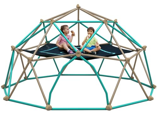 Merax 13FT Climbing Dome with Hammock, Outdoor Geometric Dome Climber Play Center for Kids 3-10 Supporting 1000 lbs, Easy Assembly Jungle Gym