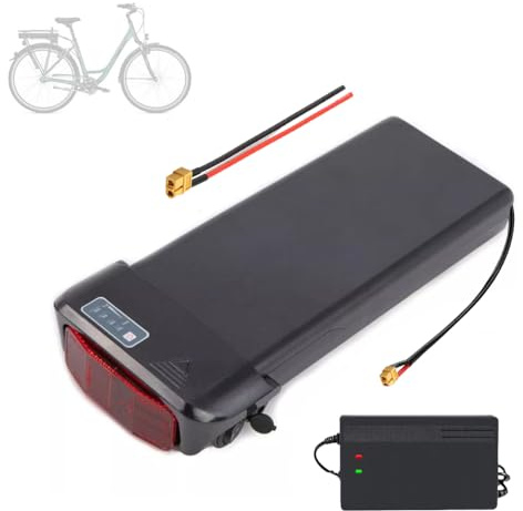 JHKJ 36 V 10,4 Ah 14 Ah Gepäckträger-Ebike-Lithium-Akkupack 48 V 10,5 Ah 7,8 Ah Gepäckträger-Ebike-Lithium-Ionen-Akku für 0–500 W Mountainbike-Motor-Kits mit Ladegerät,36v 10.4ah