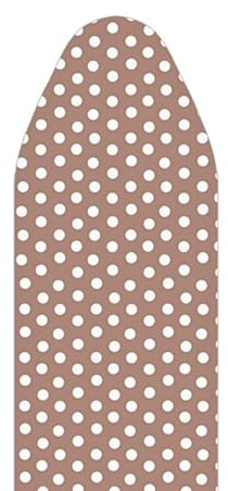 SOFTILLO Cotton Ironing Board Cover with Padding, Designer Covering with 3mm Foam, Thermal Layer Protection, Adjustable Drawstring - Beige Dots