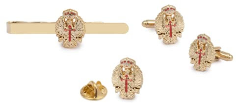 gemelolandia | | Pack Gemelos de Camisa, Pasador de Corbata y Pin del Escudo Cuartel general del Ejercito de Tierra Gemelos Originales Para Camisas | Para Hombres y Niños