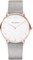 PAUL HEWITT Armbanduhr Damen Sailor Line White Sand - Damen Uhr (Rosegold), Damenuhr mit Stoffarmband in Grau, weißes Ziffernblatt