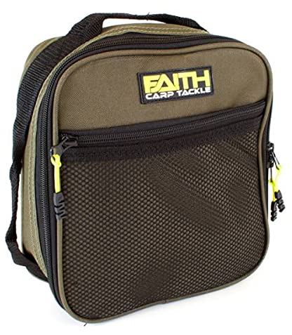 Multifunktionale Bleitasche mit Griff - Aufbewahrungstasche für Blei und Kleinteile - Reißverschlusstaschen an Vorder- und Innenseite - Ideal zum Angeln - Faith Lead & Bit Bag