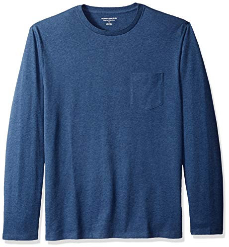 Amazon Essentials Men's Regular-Fit Long-Sleeve T-Shirt, Blue Heather, XXL
