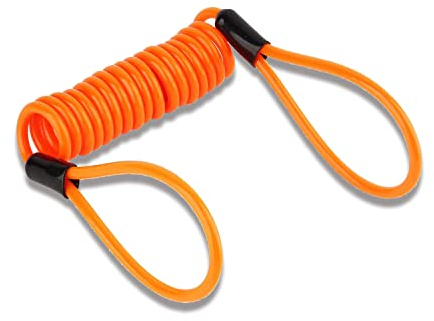 Keenso - Cable de recordatorio de advertencia, 3,5 mm, cable de seguridad, candado de disco, alarma de resorte de bloqueo de seguridad para moto, scooter, color naranja