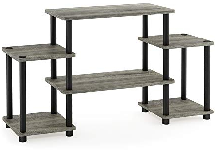 Furinno Turn-N-Tube TV-Schrank, Fernsehtisch, TV-Regal, Französische Eiche/Schwarz, 105.4 (B) x 58 (H) x 29.5 (T) cm