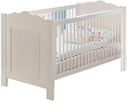 Froschkönig24 Bolton BabyBett Ehebett Doppelbett Fichte Altweiß