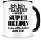 Samunshi® Ich bin Trainerin Tasse Beruf Geschenk Kaffeetasse Teetasse Kaffeepott Kaffeebecher Becher schwarz