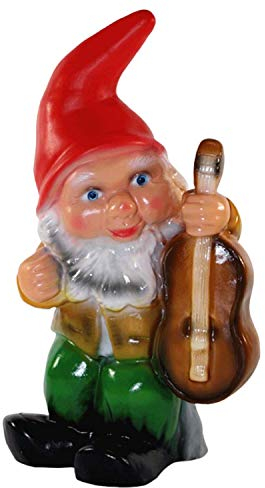 RAKSO Gartenzwerg Zwerg Figur aus Kunststoff Gartenfigur Musiker mit Gitarre Höhe 32 cm