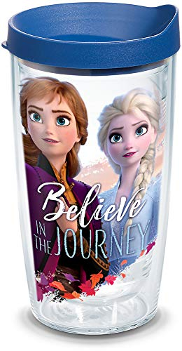 Tervis Gobelet de voyage isotherme Disney La Reine des neiges 2 Anna Elsa Journey avec couvercle, 473,6 g, transparent