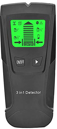 LEDGOO 3 in 1 Metal Detector Finding Wooden Studs Metal AC Voltage Live Cable Detect Wall Scanner Electrical Box Detector Wall Detector, Black