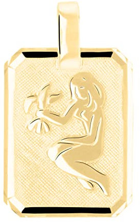 My Gold Damen Herren Sternzeichen Anhänger JUNGFRAU Gold 333 Echtes Gelbgold (8 Karat) Platte 21mm x 12mm (Ohne Kette) Gaudino A-04400-G303-Jun