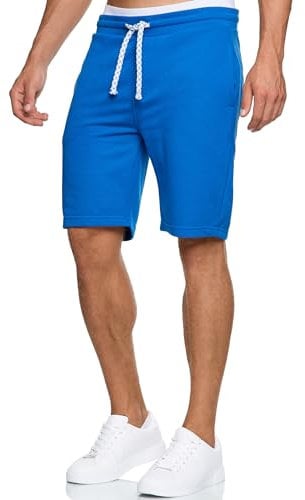Indicode Hommes Aldrich SweatShorts | Pantalon Court de survêtement à Cordon de Serrage Classic Blue S