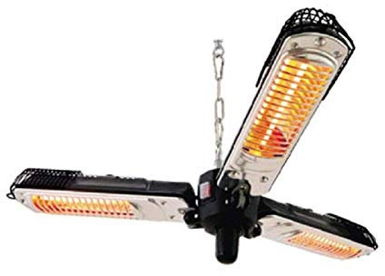 Patio Parasol Heater, 2000W Electric Infrared Radiant Heater With 3 Folding Heating Panels Waterproof For Garden Balcony Outdoor Restaurant,Black