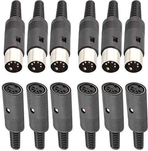 RUNCCI-YUN 12pcs 5 Broches DIN Haut-Parleur fiche,Audio Vidéo connecteur DIN,souder DIN connecteur, pour HiFi Haut-Parleur,Ordinateur Claviers Souris ( mâle vers Femelle )
