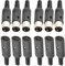 RUNCCI-YUN 12pcs 5-Polig DIN Stecker und Buchse, Löten Verbinder für Panel Mount Audio AV Kabelanschluss Lautsprecher (Schwarz)