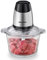 Homeleader, tritatutto elettrico, robot da cucina da 8 tazze, 2 l, in vetro, per carne, verdura, frutta e noci, unità motore in acciaio inox e 4 lame affilate, 300 W