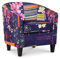 Multicoloured Purple Patchwork Tub Chair for Living Room - Occasional Patchwork Accent Chair for Bedroom, Small Funky Armchair, Tub Chairs for Living Room, Colourful Bucket Chairs - TRICIA