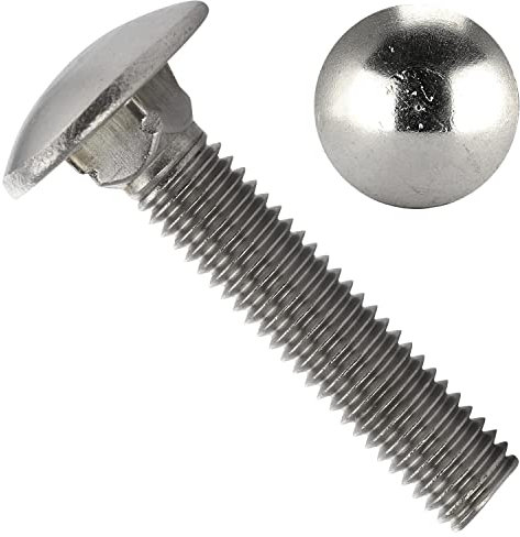 OPIOL QUALITY® Flachrundschrauben DIN 603 M5x20 aus Edelstahl A2 V2A (20 Stück) Schlossschrauben Flachrundkopf Schrauben Vollgewinde Vierkantansatz Schloßschrauben