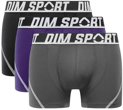 DIM Boxer Homme Sport – Lot de 3 | Microfibre Respirante à Séchage Rapide | Thermorégulation & Maintien Optimal